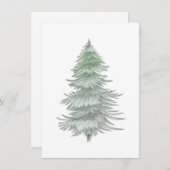 Hand Drawn Evergreen Tree Mitteilungskarte (Vorne/Hinten)