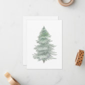 Hand Drawn Evergreen Tree Mitteilungskarte (Vorderseite/Rückseite Beispiel)