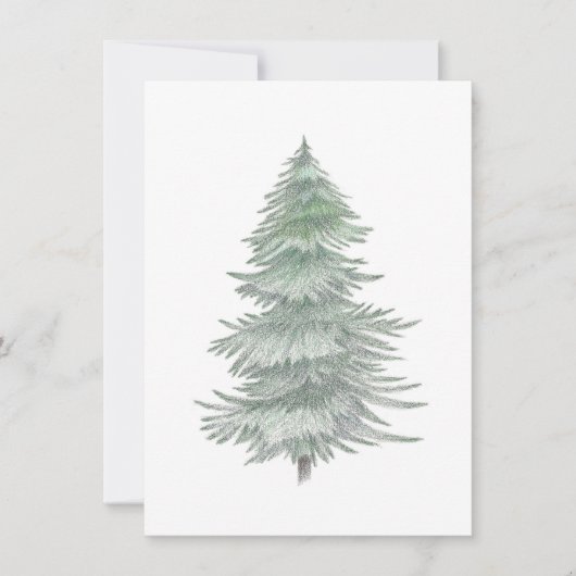 Hand Drawn Evergreen Tree Mitteilungskarte (Vorderseite)