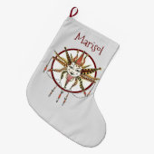 Hand Drawn Extravagant Boho Sun Personalisiert Großer Weihnachtsstrumpf (Vorderansicht (hängend))