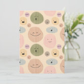 Hand-drawn Facial Expressions Seamless Pattern Einladung (Stehend Vorderseite)