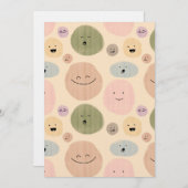 Hand-drawn Facial Expressions Seamless Pattern Einladung (Vorne/Hinten)