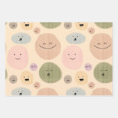 Hand-drawn Facial Expressions Seamless Pattern Geschenkpapier Set (Vorderseite 3)