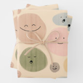 Hand-drawn Facial Expressions Seamless Pattern Geschenkpapier Set (Beispiel)
