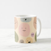 Hand-drawn Facial Expressions Seamless Pattern Kaffeetasse (VorderseiteRechts)