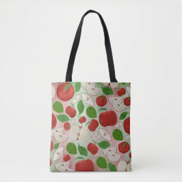Hand Drawn Fall Apple Pattern Tote Bag Tasche