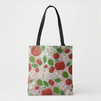 Hand Drawn Fall Apple Pattern Tote Bag Tasche