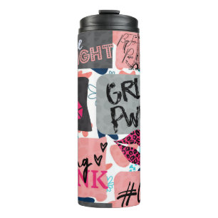 Hand Drawn Fashion Girls Pattern. Modern Colourful Thermosbecher