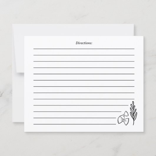 Hand Drawn Favorite Recipe Card (Rückseite)