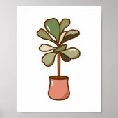 Hand-Drawn Fiddle Leaf Fig Plant Art Poster (Vorne)
