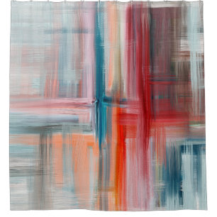 Hand drawn fine art painting. Oil on canvas, long  Duschvorhang