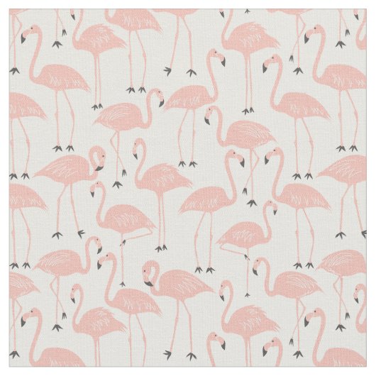 Hand-Drawn Flamingo | Tropical Sewing & Quilting Stoff (Nahaufnahme)