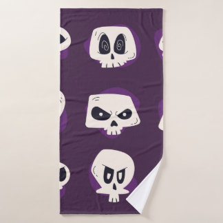 Hand drawn flat dia de muertos skulls collection s badehandtuch