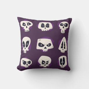 Hand drawn flat dia de muertos skulls collection s kissen