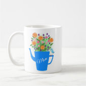 Hand-drawn Floral Bird Art Mothers Day gift Kaffeetasse (Links)