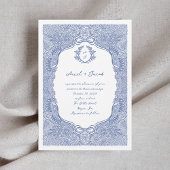 Hand Drawn Floral Bow Wedding Einladung