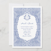 Hand Drawn Floral Bow Wedding Einladung (Vorderseite)