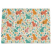 Hand Drawn Floral Capybara Large Gift Bag Große Geschenktüte (Vorderseite)