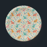 Hand Drawn Floral Capybara Paper Plates Pappteller<br><div class="desc">A sweet folk-art-inspired capybara pattern,  hand-drawn and digitally illustrated.. Adorable capybara pattern,  blending trendy scandi aesthetics with soft boho florals.</div>