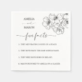 Hand Drawn Floral Fun Facts Wedding Napkins Serviette (Vorderseite)