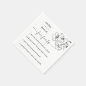 Hand Drawn Floral Fun Facts Wedding Napkins Serviette (Ecke)