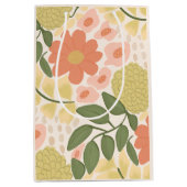 Hand-Drawn Floral Gift Bag – Whimsical Blooms Mittlere Geschenktüte (Vorderseite)