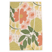 Hand-Drawn Floral Gift Bag – Whimsical Blooms Mittlere Geschenktüte (Rückseite)