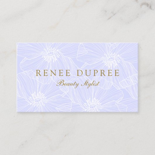 Hand Drawn Floral Lavender Makeup Artist Visitenkarte (Vorderseite)