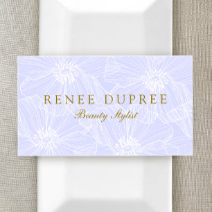 Hand Drawn Floral Lavender Makeup Artist Visitenkarte