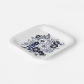 Hand Drawn Floral Motif  Pappteller (Gewinkelt)