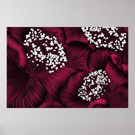 Hand drawn floral pattern with camelia flowers poster (Vorne)