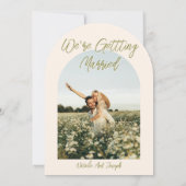 Hand Drawn Floral Summer Arched Photo Wedding Einladung (Rückseite)