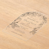 Hand Drawn Floral Wedding Acryleinladungen (Ablage )