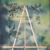 Hand Drawn Floral Wedding Acrylschild (Neutral)