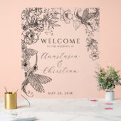 Hand Drawn Floral Wedding Acrylschild (Hochzeit)