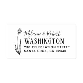 Hand Drawn Floral Wedding Rücksendeadresse Gummistempel