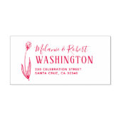 Hand Drawn Floral Wedding Rücksendeadresse Permastempel (Design)