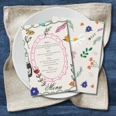 Hand Drawn Floral Whimsy Elegant Simple Menu Flyer