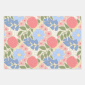 Hand-Drawn Floral Wrapping Paper Geschenkpapier Set (Vorderseite 2)