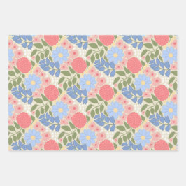 Hand-Drawn Floral Wrapping Paper  Geschenkpapier Set