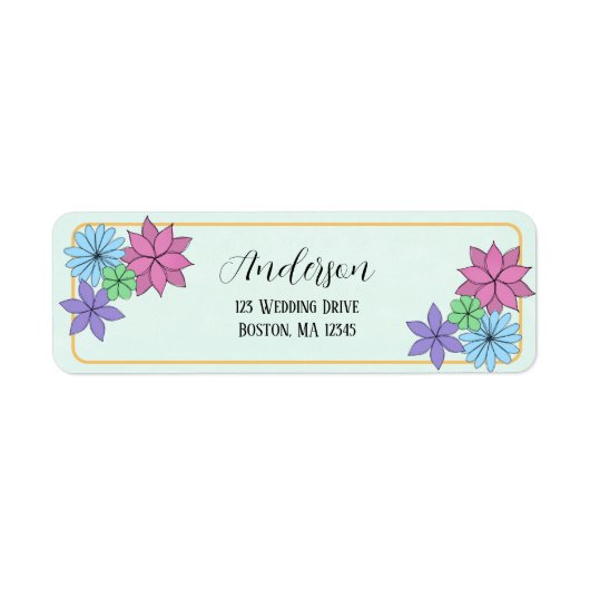 Hand-Drawn Flower Return Address Stickers (Vorne)