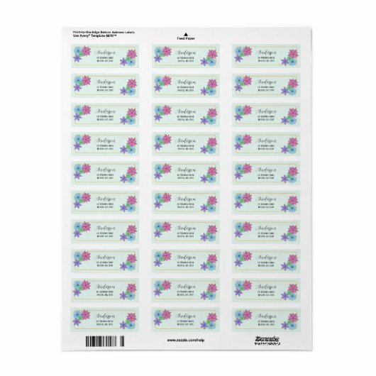Hand-Drawn Flower Return Address Stickers (Vorne)