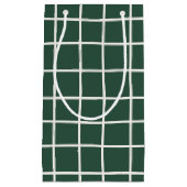 Hand Drawn Forest Green and White Grid Holiday Kleine Geschenktüte (Vorderseite)