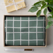 Hand Drawn Forest Green and White Grid Holiday Seidenpapier (Geschenk)