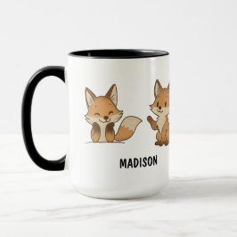 Hand Drawn Fox Custom Cute Tasse