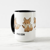 Hand Drawn Fox Custom Cute Tasse (Vorderseite Links)