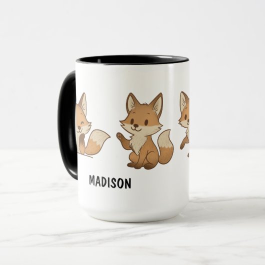 Hand Drawn Fox Custom Cute Tasse (Vorderseite Links)