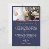 Hand Drawn Frame with Red Bows Merry Married   Dankeskarte (Rückseite)