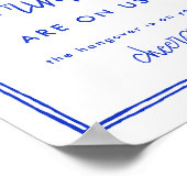 Hand Drawn French Blue Wedding Open Bar Sign Poster (Ecke)