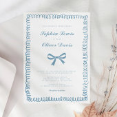 Hand Drawn French Blue Whimsical Wedding Einladung